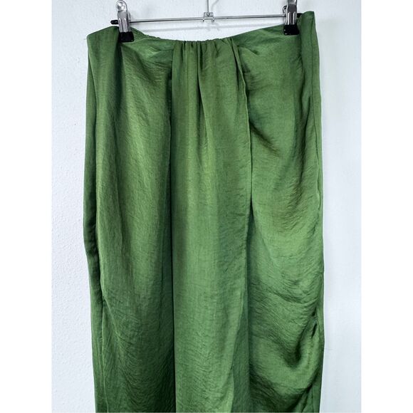 Nordstrom Rack Favlux Green Faux Wrap Shimmer Maxi Skirt Size Large - Picture 5 of 16